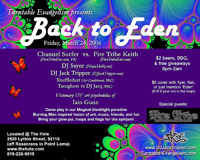 Back to Eden - Friday March 24th @ The Hole!